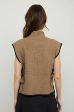 Load image into Gallery viewer, Mocha Mock Neck Side Tie Sweater