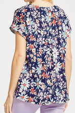 Load image into Gallery viewer, Navy Floral  Dolman Short Sleeve