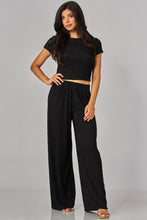 Load image into Gallery viewer, Crinkle Plisse Short Sleeve Loungewear Set