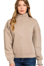 Load image into Gallery viewer, Fleece High Neck Half Zip Sweatshirt