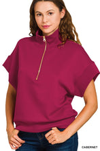 Load image into Gallery viewer, Cabernet Scuba High Neck Half Zip