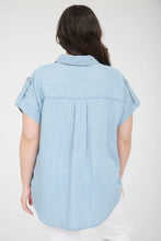 Load image into Gallery viewer, Stripe Chambray Collared Top