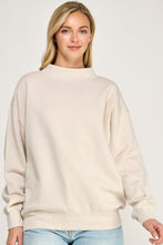Load image into Gallery viewer, Beige Fleece Relaxed Fit Oversized Mockneck Sweatshirt