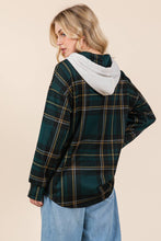 Load image into Gallery viewer, Green Hooded Flannel