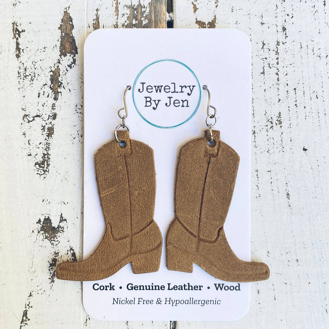 Cowgirl Boots: Tan Earrings