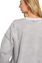 Load image into Gallery viewer, Sleet Fleece Acid Washed Contrast Trim Pullover