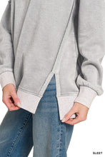 Load image into Gallery viewer, Sleet Fleece Acid Washed Contrast Trim Pullover