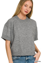 Load image into Gallery viewer, Exposed Seam Short Sleeve Crop Sweater