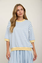 Load image into Gallery viewer, Blue &amp; Yellow Colorblock Drop Sleeve Top