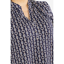 Load image into Gallery viewer, Navy &amp; White Mandrine Top