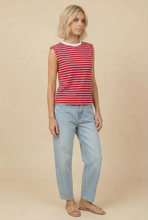 Load image into Gallery viewer, Red Classic Striped Sleeveless Tank