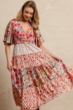Load image into Gallery viewer, Floral Print Mix And Match Midi Dress