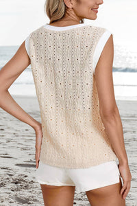 Ivory Floral Textured Tank Top
