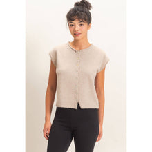 Load image into Gallery viewer, Red Rolled Edge Button Front Sweater Vest