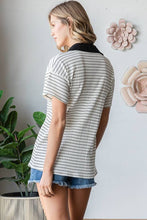 Load image into Gallery viewer, Cream &amp; Black Stripe Top