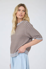Load image into Gallery viewer, Grey Stripe Crew Sweater