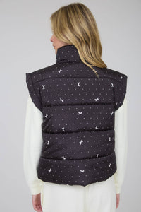Polka Dot Bow Puffer Vest