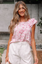 Load image into Gallery viewer, Pink Floral Bow Top