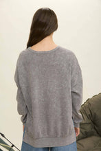Load image into Gallery viewer, Charcoal Washed Side Split Top