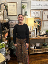 Load image into Gallery viewer, Brown Animal Print w/Lace Trim