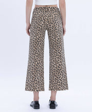 Load image into Gallery viewer, Vervet High Rise Animal Print Crop Wide Leg Jeans