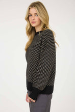 Load image into Gallery viewer, Black Mini Jacquard Crew Neck Sweater