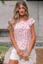 Load image into Gallery viewer, Pink Floral Bow Top