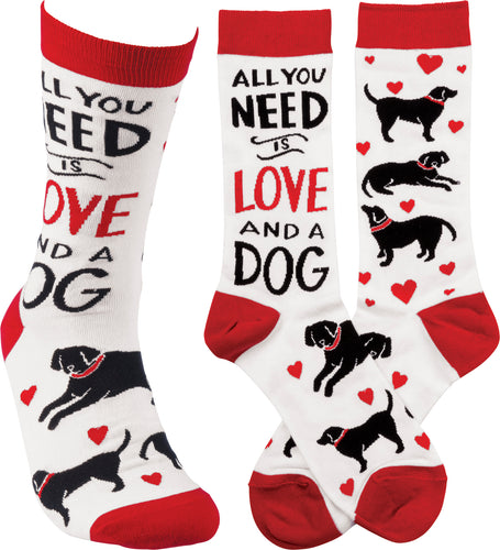 All you Need Is Love And A Dog Socks