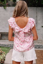 Load image into Gallery viewer, Pink Floral Bow Top