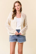 Load image into Gallery viewer, Off White Crochet Fishnet Cardigan