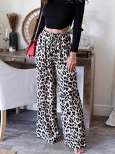 Load image into Gallery viewer, Animal Print Wide Leg Casual Pants