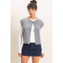Load image into Gallery viewer, Red Rolled Edge Button Front Sweater Vest