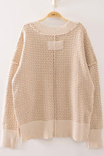 Load image into Gallery viewer, Cream Contrast Stitch Reversible V-Neck Sweater