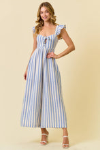 Load image into Gallery viewer, Blue Gauze Wide Leg Jumpsuit