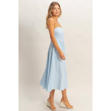 Load image into Gallery viewer, Blue Striped Spaghetti Strap Dress