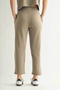 Warm Grey Laguna Soft Drape Cropped Pants