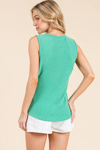 Green Ribbed Tank