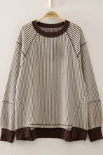 Load image into Gallery viewer, Waffle Patch Detail Pullover Chocolate Sweater