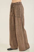 Load image into Gallery viewer, Ash Oak Mineral Wash Side Knit Wide Leg Pant