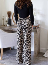 Load image into Gallery viewer, Animal Print Wide Leg Casual Pants