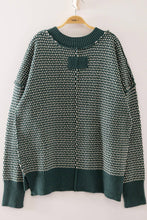 Load image into Gallery viewer, Forest Contrast Stitch Reversible V-Neck Sweater
