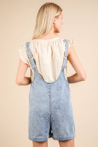 Denim Front Pocket Romper