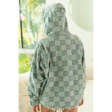 Load image into Gallery viewer, Denim Washed Checkered Pullover