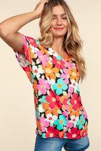 Load image into Gallery viewer, V Neck Multi Color Floral Dolman Top
