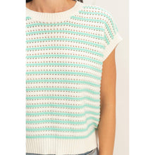 Load image into Gallery viewer, Mint Striped Sleeveless Crew Neck Top