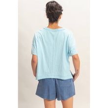 Load image into Gallery viewer, Blue Oversized V-Neck Top