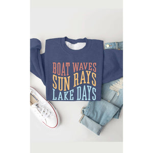 Boat Waves Graphic Sweatshirt