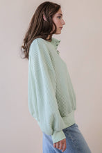 Load image into Gallery viewer, Lime Oversized Half Button Down Waffle Top