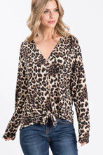 Load image into Gallery viewer, Animal Print Tie Front Top