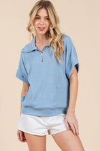 Load image into Gallery viewer, Light Blue Ribbed Pullover Top
